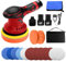 Daakro Lucidatrice rossa con 2 batterie e caricabatterie da 3000 mAh, set di lucidatrici per auto, 6 velocità, macchina per lucidatura, piastra lucidante da 145 mm, 17 accessori per lucidare