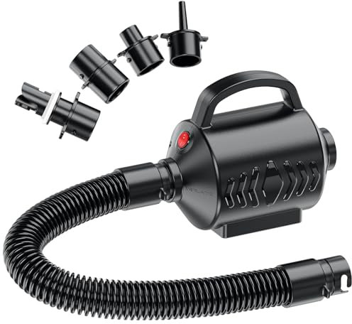 Electric Air Pump for Inflatable Pool Toys - High Power Quick-Fill Air Mattress Inflator Deflator Pump for Pool Float Raft Gymnastics Track Mat, Portable Air Pump 4 Nozzles AC 220-240V (400W)