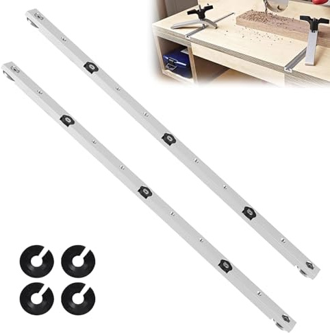 Barra De Inglete 450 mm, 2PCS Riel Guía Deslizador De Ajustable Sierra Deslizante Aleación De Aluminio Ranura En T Barra De Inglete Sierra De Mesa Barra De Medición Herramienta
