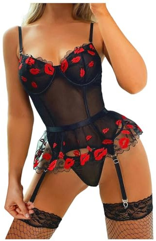 Tenue Sexy Femme Érotique Hot Lingerie Coquine Sous Vetement Pute Et Vêtements Body Combinaison Soutien Gorge Collant Vetements Feminins Ensemble Porte Jarretelle De Robe Transparente String Ficelle