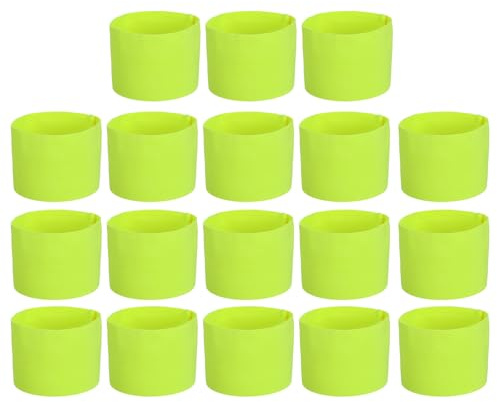 PATIKIL Soccer Captain Armband, 18 Pcs Captain Arm Bands for Soccer Elastic Captain Arm Band Sports Captain Armbands for Youth Adult Football Team Training Fluorescent Yellow