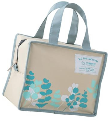 Cabilock 1pezzi Borsa Per Pranzo Termica Resistente Elegante Contenitore Per Alimenti Borsa Bento Portatile Beige Isolante Facile Da Pulire