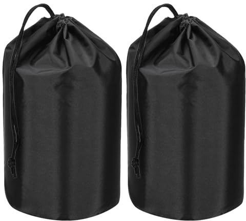 PATIKIL Packsäck, 2 st 30 x 61 cm vattentät utomhusförvaringssäck, bärbar dragskopa, dammlucka, lättviktssovsäck för camping, vandring, resor, svart