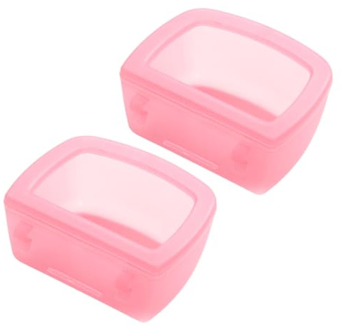 Durlo 2 cuencos para perros pequeños, para jaulas de alambre o cajones, antiderrames, multiusos, para beber agua, color rosa