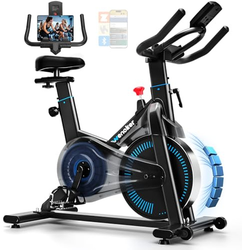 Wenoker Exercise bike, bike with app, silent home trainer, ergometer