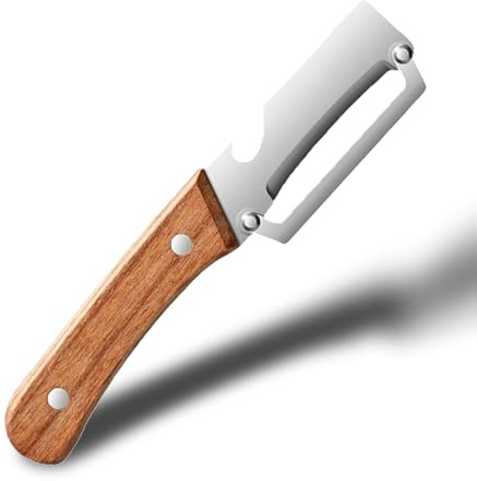 Pelapatate Multifunzionale, Multi-Functional Vegetable Peeler, Pela Patate multifunzionale in acciaio inossidabile per la cucina con manico in legno e apribottiglie (1PC)