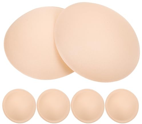 Lurrose 3 Pares de Almohadillas Insertos Extraíbles de Esponja Beige Diseño Transpirable y Cómodo para Sujetador Deportivo para Copas de Sujetador para Celebración Verano