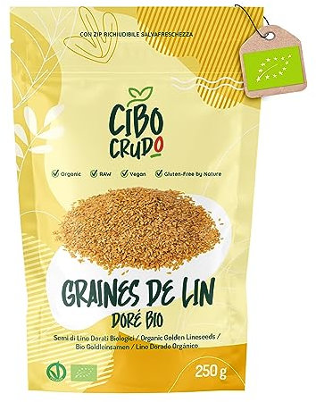 Graine de Lin Doré Bio - 250g. Graines de Lin Bio Riche en Fibres Oméga 3 et Sels Minéraux. Organic Flax seeds.