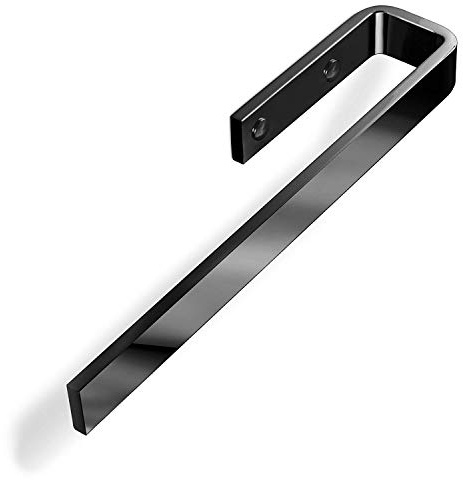 SOTECH Porte-serviettes PELI pour montage sur armoire/A visser/Aluminium massif/Chrome foncé/Porte-serviettes Salle de bain Crochet porte-serviettes