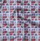 Soimoi Blau Poly Georgette Stoff London Thema architektonisch Stoff Drucke Meter 42 Zoll breit