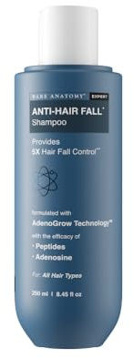 Bare Anatomy Anti-Hair Fall Shampoo | Provides 5X Hair Fall Control Suitable for All Hair Types | Enriched with Adenosine and Peptides | 250 ml