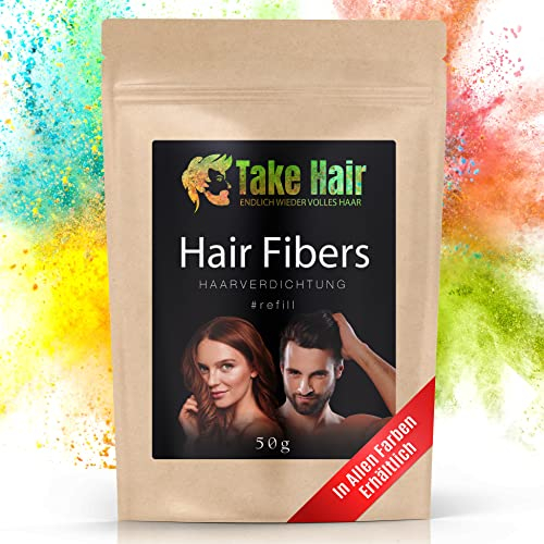 Take Hair Streuhaar Nachfüllbeutel 50g I Hält bei Regen und Wind I Für Männer und Frauen I Schütthaar zur Haarverdichtung I Hair Fibers Haarpuder Haarpulver Haarausfall (Streuhaar Schwarz)