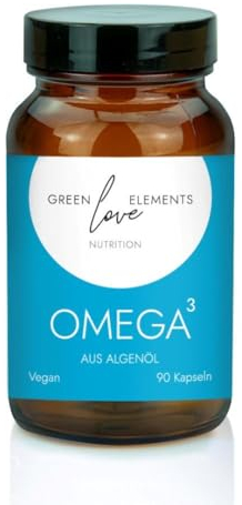 Omega 3 Kapseln Vegan aus Algenöl – Hochdosiert (90 Kapseln) – 1000 mg Algenöl pro Tagesdosis – 300 mg DHA + 150 mg EPA – Laborgeprüft & Sicher – Fischölkapseln-Alternative – In Deutschland produziert
