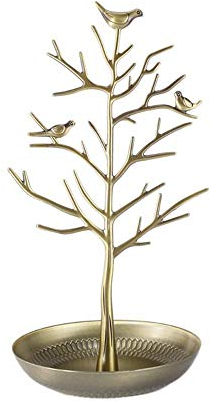 Schmuck-Aufbewahrungs-Organizer-Rack, Legierung, Vogel, Geldbaum, Schmuckständer, Ring, Ohrringe, Schmuck-Präsentationsständer, Schmuck-Aufbewahrungsregal zum Halten von Schmuck (Farbe: Schwarz,