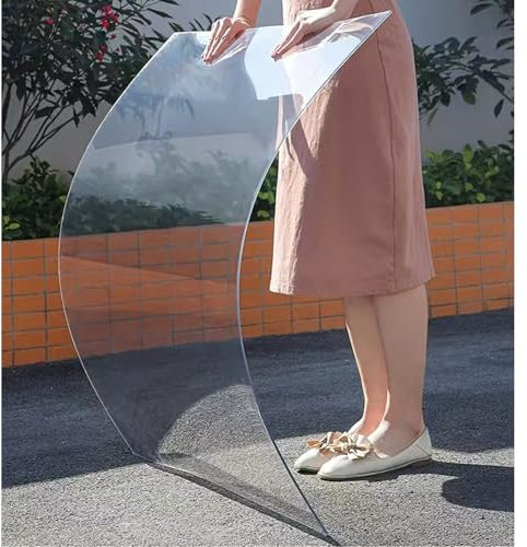 Plaque Polycarbonate pour Serre Jardin, Plaque PVC Transparente Toit, Plexiglass Rigide Plaque, Panneau de Protection pour Staircases/Puit de Lumière(0.6x1m)