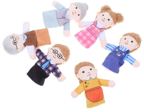 FIXOSHEE 6 Piezas Marionetas de Mano Familia de Peluche para Títeres de Dedo Creativos y Educativos para Roles y Desarrollo del Lenguaje Hogar y Escuela