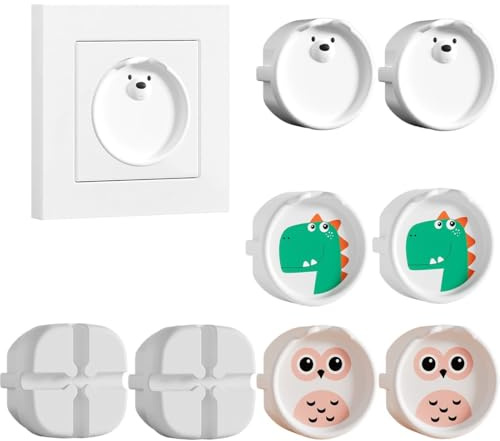 JYNXOR 8pcs protector enchufes, silicona tapa enchufes bebe, enchufes tipo F, tapa decorativa de silicona, cubierta protectora contra el polvo, cubiertas decorativas para enchufes, protección infantil