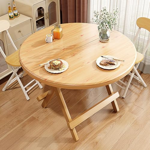 Table de salle à manger ronde pliable – Table console extensible pour petits espaces Design polyvalent pour salon et salle à manger Solution peu encombrante et élégante