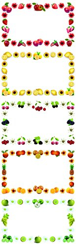 EinmachetikettenSüße Früchte, 250 Stück - Etiketten mit Früchte-Design, optimal für Marmeladen etc.
