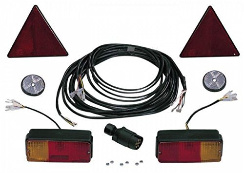 Ama Kit Fanali per Rimorchi 12V con Cavo 5 Poli, Lampadine Incluse e Cablaggio Premontato, Ideale per Agricoltura e Veicoli Trasporto Merci, Made in Italy