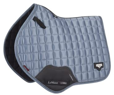 LeMieux Close Contact Loire Classic Square Saddle Pad - Saddle Pads for Horses - Equestrian Riding Equipment and Accessories (Ice Blue - Large)