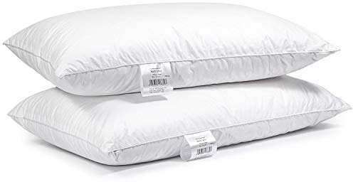 H&F | 2er Set Premium Qualität | Kopfkissen 50 x 70 cm | 1000 Gramm Daunen, Gänsedaunen | 100% Natur Dreikammer Kissen | Bezug: 100% Baumwolle | 3 Kammer Daunenkissen | Oeko-TEX Zertifiziert