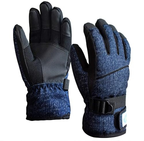 7-Mi wasserdichte Handschuhe für Kinder Winter Skifahren Junge Mädchen Snowboard wasserdichte Thermohandschuhe für Outdoor/Indoor-Aktivitäten (5 bis 7 Jahre)