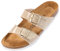 Palado Pantoletten Damen Samos - elegante Sandalen Made in Spain - bequeme Hausschuhe mit dämpfendem Kork-Fußbett - modische Sommerschuhe Lack Beige UK9 - EU42