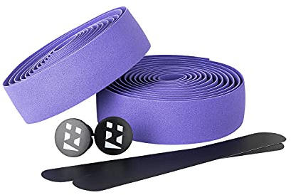 URBAN ZWEIRAD Cinta para manillar de bicicletas - Violeta/púrpura - con franja autoadhesiva al dorso, bandas adicionales y tapas laterales para una óptima fijación (Violeta/púrpura)