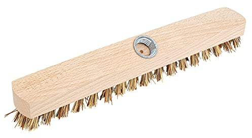 Novaliv Brosse à récurer en bois avec poils de l'Union - Brosse à récurer - Brosse de sol - Idéale pour le nettoyage des balcons, terrasses, jardins, intérieurs et extérieurs - Sans manche.