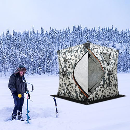 Kaichenyt 2 Mann Angelzelt, Angelschirm Geschlossen Wasserdicht Karpfenzelt mit Boden Angelzelt aus 210D Oxford 57,09 * 57,09 * 64,96 Zoll