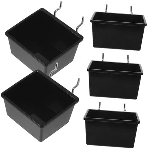 OSALADI Lot de 5 boîtes de rangement pour pièces perforées - Organisateur mural - Pour établi - Tasses - Bacs utilitaires - Panneaux perforés - Bacs à suspendre - Organiseur mural épais - Fer à outils