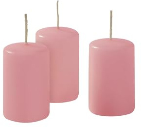 Cereria di Giorgio Risthò - Velas de 4 cm de diámetro, 7 cm de altura, color rosa polvo, paquete de 12 unidades