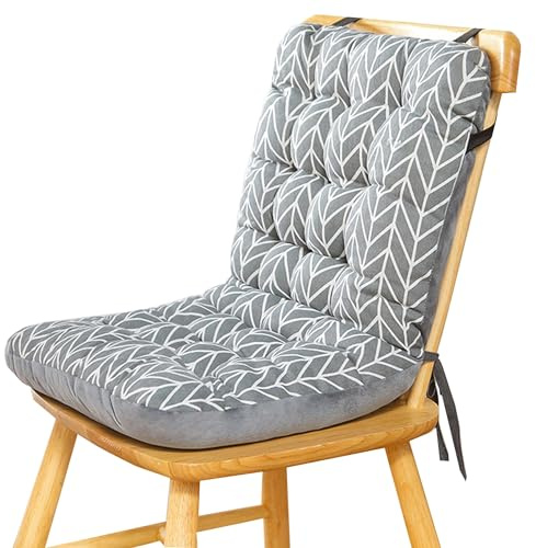 Stuhlkissen mit Rückenteil Sitz, Rückenkissen mit Bänder, Niedriglehner Auflage Polsterauflage Gartenstuhl, Polsterauflage Auflage für Stühle Bänke in Haus und Garten(G11,35x45x57cm/14x18x22.5in)