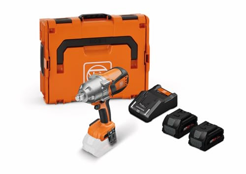 FEIN Chiave Battente a Batteria, ASCD18-200W4 AS 18V, Motore Brushless, Coppia fino a 210 Nm, Regolazione coppia su 6 Livelli, Per ogni tipo di Avvitatura, 2 batterie 18V 5Ah e Caricabatterie