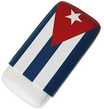 Funda de piel de alta calidad para 3 dedos, funda humidor de viaje portátil (Cuba)