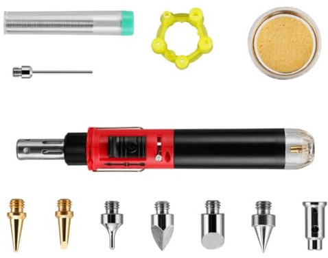 Rtauhife Gas-Lötkolben, Heißluftpistole, Gebläse, Taschenlampe, Selbstzündend, Sofortiger Start, Einstellbare Flammenkontrolle, Schweißwerkzeug C