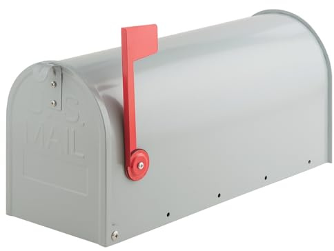 Mailboxes for Outside, GIGYES Galvanized Steel Medium Metal Mailbox, 20 x 8.7 x 6.9 Inches, Grey