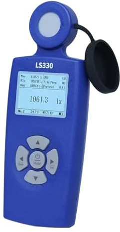luxómetro Digital, Medidor De Iluminancia Espectral LS330 Luxómetro Luz Digital CCT UVI CRI Ra LX FC Frecuencia Parpadeo para viviendas, Agricultura y almacenes