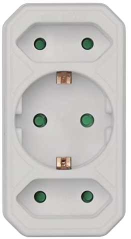 EMOS GES-073 3-Fach Steckdosenadapter Weiß, Multistecker 2X Euro-/1x Schutzkontakt Steckdose, 250 V