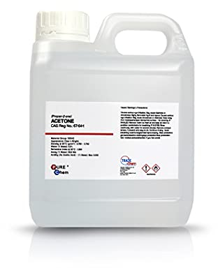 Pure Acetone - Acrylic Nail Remover Nail Polish Remover 99.8% (1L Jerry Container) Clear