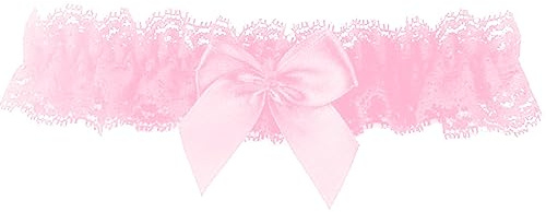 Pink Plus Size Prom Garter Set with Bowknot Toss Away Plus Size Wedding Garters