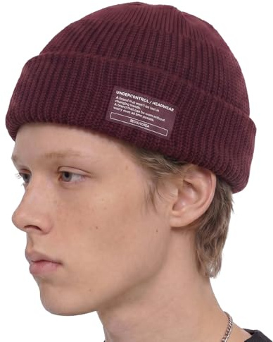 UNDERKONTROLL Winter Trawler Fisherman Beanie Herr Kvinnor Unisex Snygg Vanlig Docker Skull Hat Roll up Watch Cap Color Pack (vin)
