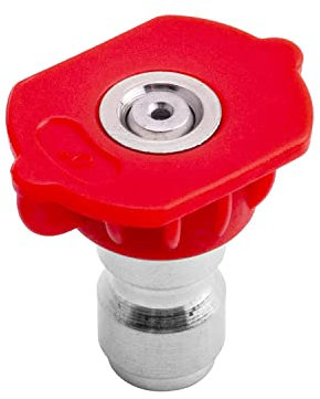 MroMax 1 embout de pulvérisateur pour nettoyeur haute pression 1/4 filetage rouge 0 degré en acier inoxydable (075 trou)