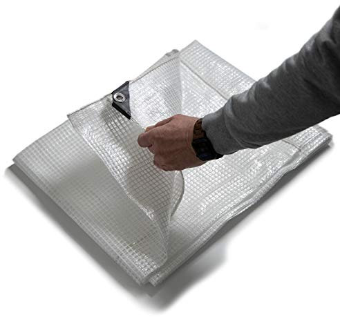 Bâche Leno | Bâche en tissu 2 couleurs | Plusieurs tailles Bâche de protection Bâche en bois avec œillets pour piscine, voiture, meubles de jardin, imperméable, indéchirable, imperméable à l'eau (8 x