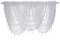 ANCLLO 3 pannelli bianco tinta unita cascata tenda finestra texture lino tasca asta con nappe accessori per soggiorno e camera da letto tenda 145 x 94 cm