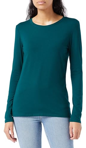 Amazon Essentials Women's Regular-Fit Long-Sleeve Crewneck T-Shirt (Available in Plus Size), Dark Green, S