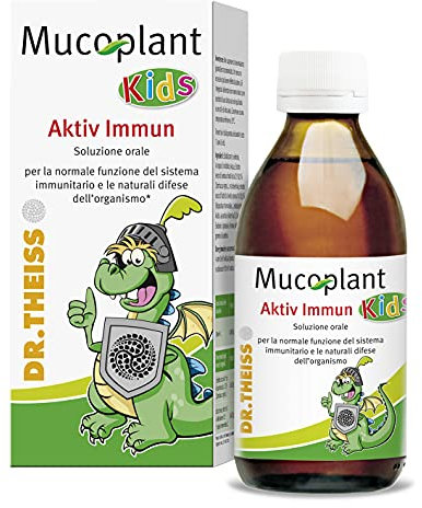 Dr. Theiss Mucoplant Kids Activ Immun Integratore Difese Immunitarie Bambini 200 ml Per il Normale Funzionamento del Sistema Immunitario con Vitamina C ed Estratti Vegetali di Sambuco