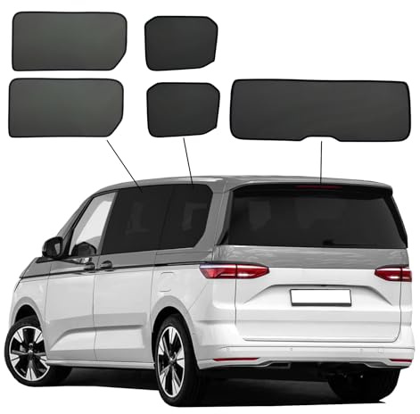 SunClip Protection visuelle et Solaire Compatible avec Volkswagen Multivan T7 2021-, Noir