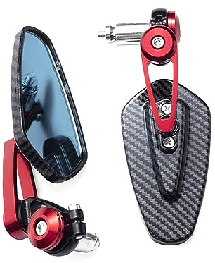 Espejos Retrovisores Moto Para Kawasaki Z125 Pro Z650 Z750 Z800 Z900 Z1000 ER6N ER6 Espejo De Motocicleta 7/8 22mm Extremo Del Manillar Espejo Retrovisor Lateral Espejos Retrovisores(Color:Rojo)